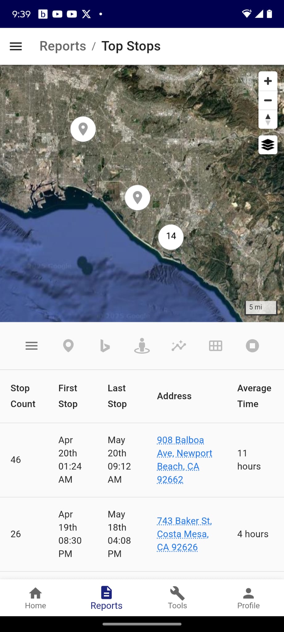 TowerGPS Mobile App Asset Details